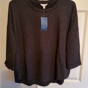 NWT - Crown & Ivy Sparkling Black Tunic